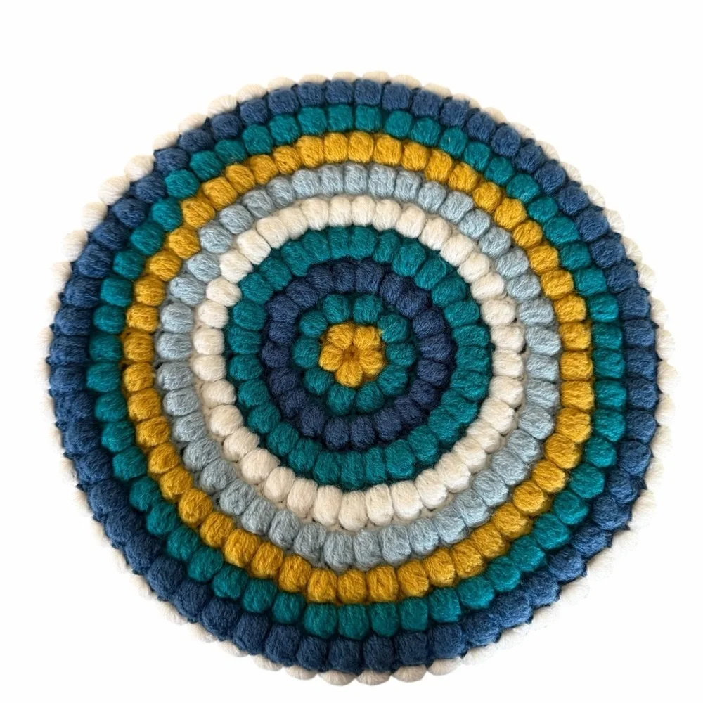 Kate Spade New York's Crochet Bobble Beret Blue Multi NWT